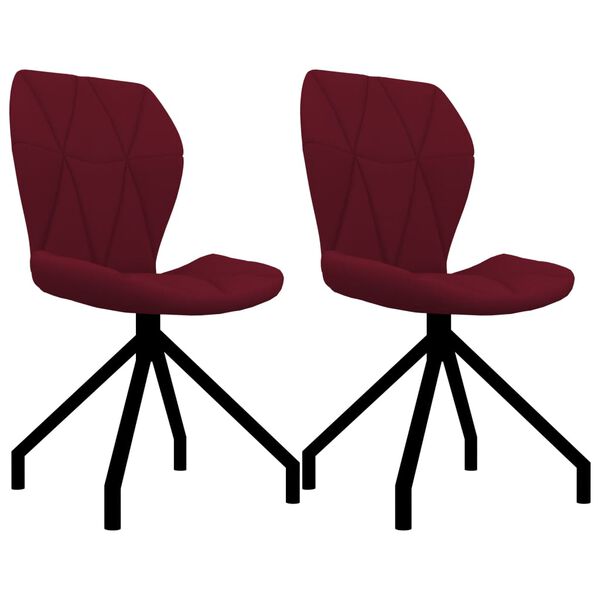 vidaXL Chaises &agrave; manger lot de 2 rouge bordeaux similicuir