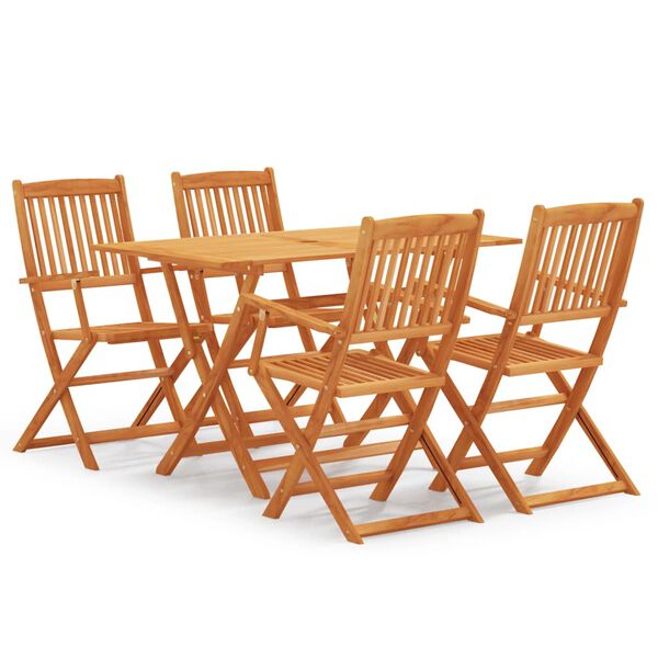 vidaXL Ensemble &agrave; manger d'ext&eacute;rieur pliable 5 pcs Bois d'eucalyptus