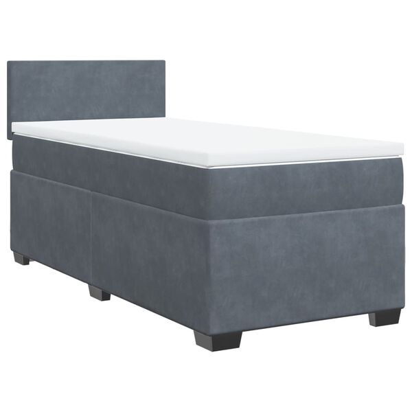 vidaXL Sommier à lattes de lit avec matelas Gris foncé 100x200 cm