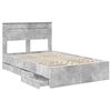 vidaXL Cadre de lit Gris b&eacute;ton 120 x 190 cm Bois Ing&eacute;nierie
