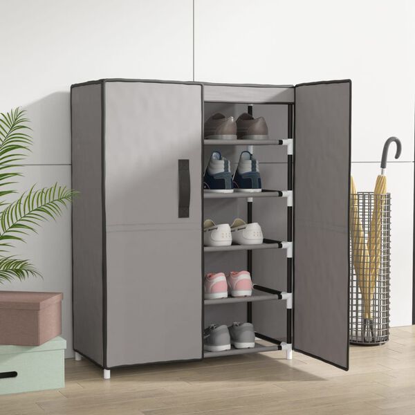 vidaXL Armoire &agrave; chaussures Gris 60x28x90 cm Tissu