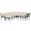 vidaXL Salon de jardin 11 pcs avec coussins sable acier