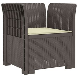vidaXL Fauteuil 1 place avec coussin look rotin PP Gris clair
