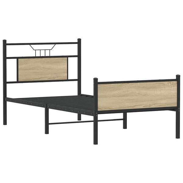 vidaXL Cadre de lit sans matelas ch&ecirc;ne sonoma 90x200 cm