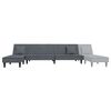 vidaXL Canap&eacute;-lit en forme de L gris 255x140x70 cm velours