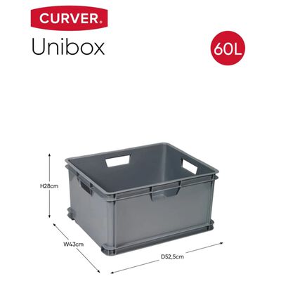 Curver Boîte de rangement Unibox XL 60 L Gris
