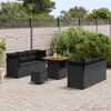 vidaXL Ensemble de canap&eacute; de jardin 9 pcs Noir polyrotin