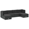 vidaXL Salon de jardin 6 pcs avec coussins Noir R&eacute;sine tress&eacute;e