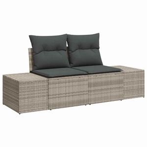 vidaXL Canap&eacute; de jardin avec coussin Gris 184 x 62 x 69 cm polyrotin