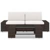 vidaXL Salon de jardin 3 pcs R&eacute;sine tress&eacute;e Marron
