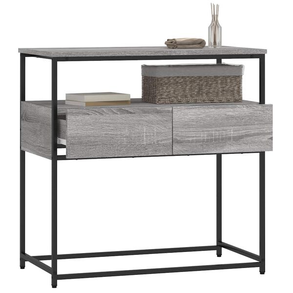 vidaXL Table console sonoma gris 75x40x75 cm bois d'ing&eacute;nierie