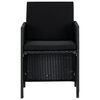 vidaXL Ensemble &agrave; manger d'ext&eacute;rieur 9pcs coussins r&eacute;sine tress&eacute;e noir