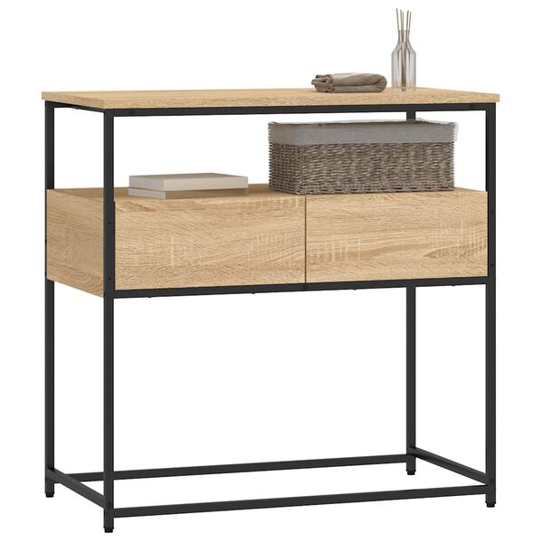 vidaXL Table console Ch&ecirc;ne Sonoma 75x40x75 cm Bois d'ing&eacute;nierie