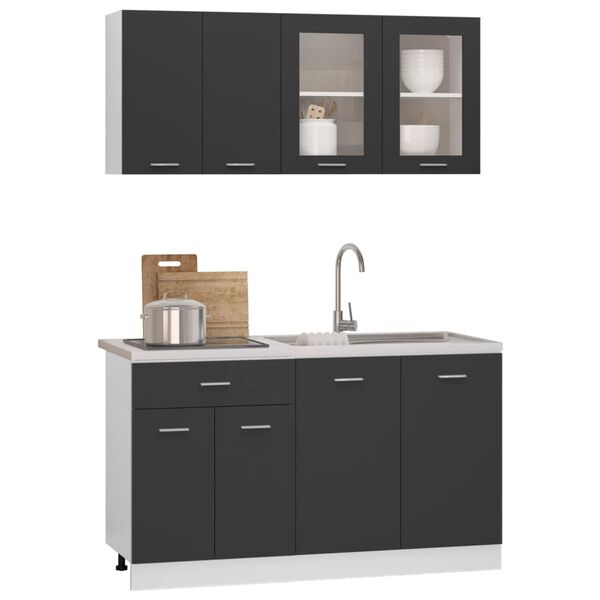 vidaXL Ensemble de meubles de cuisine 4 pcs plan de travail Agglom&eacute;r&eacute;