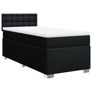 vidaXL Sommier &agrave; lattes de lit et matelas Noir 80x200 cm Tissu