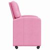 vidaXL Chaises de Salle &agrave; Manger avec Roues 2 pcs Rose 57 x 67 x 95 cm