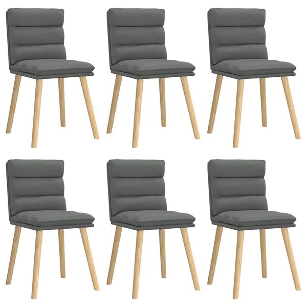 vidaXL Chaises à manger lot de 6 gris foncé tissu