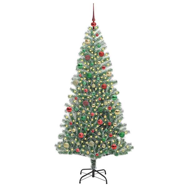 vidaXL Arbre de No&euml;l artificiel floconn&eacute; de neige avec lumi&egrave;re LED