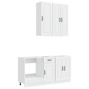 vidaXL Unit&eacute; de cuisine KALMAR 5 pc Blanc brillant Bois d'ing&eacute;nierie
