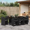 vidaXL Ensemble de salle &agrave; manger pour jardin 9 pcs Noir polyrotin