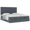 VidaXL Cadre de lit ottoman avec matelas gris fonc&eacute; 180x200cm velours