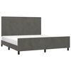 vidaXL Cadre de lit sans matelas gris foncé velours