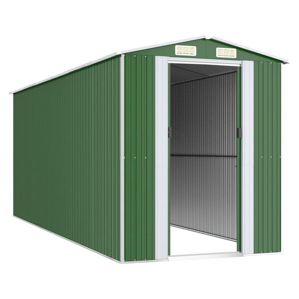 vidaXL Abri de jardin Vert 192x523x223 cm Acier galvanis&eacute;