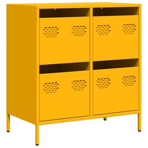 vidaXL Buffet jaune moutarde 68x39x73,5 cm acier lamin&eacute; &agrave; froid