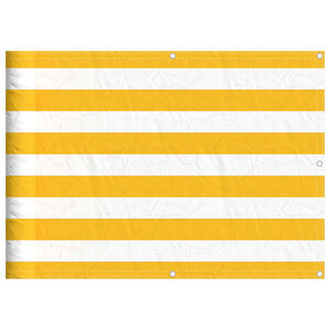 vidaXL Paravent de balcon &agrave; rayures jaunes et blanches 75 x 800 cm