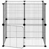 vidaXL Cage animaux de compagnie à 12 panneaux et porte Noir 35x35 cm