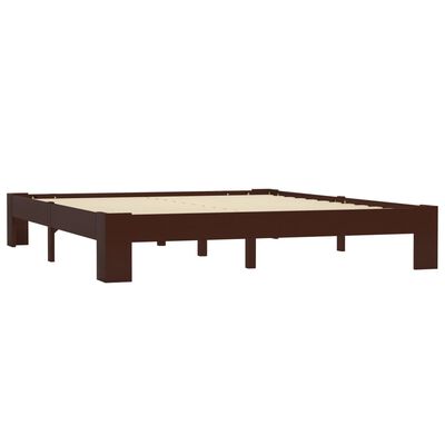 vidaXL Cadre de lit sans matelas marron foncé pin massif 160x200 cm