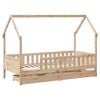 vidaXL Cadre de lit enfants avec tiroirs sans matelas 80x200 cm bois