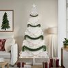 vidaXL Arbre de No&euml;l en bois pour d&eacute;coration blanc 180 cm pin massif