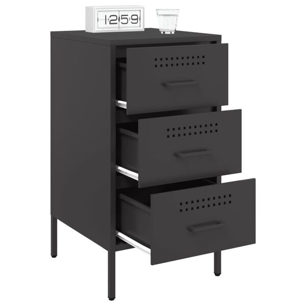 vidaXL Tables de chevet 2 pcs noir 36x39x68 cm acier