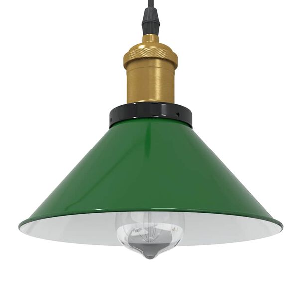 vidaXL Lampe suspendue réglable hauteur E27 vert brillant Ø 22cm métal