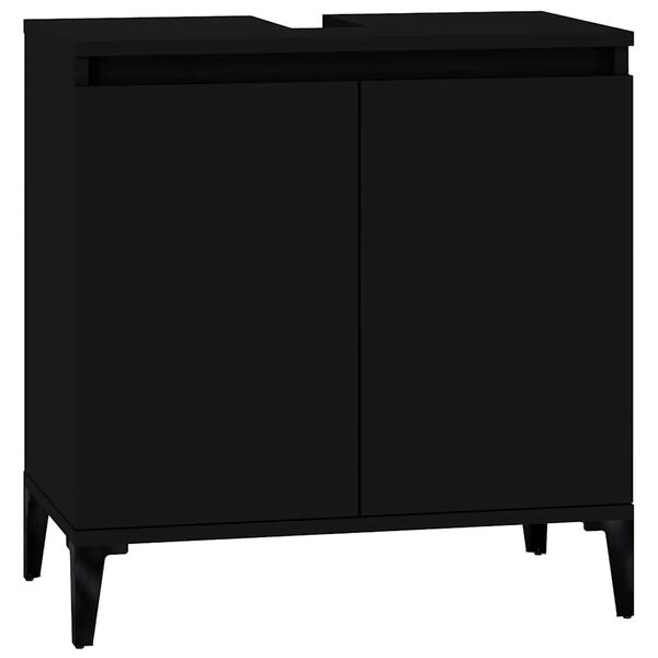 vidaXL Meuble d'&eacute;vier noir 58x33x60 cm bois d'ing&eacute;nierie
