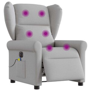 vidaXL Fauteuil de massage inclinable &eacute;lectrique gris nuage tissu