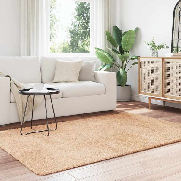 vidaXL Tapis Shaggy &agrave; poils longs NAVARRA beige 130x200 cm polyester