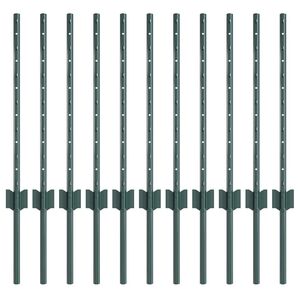 vidaXL Poteau de cl&ocirc;ture ench&acirc;ss&eacute; 11 pi&egrave;ces Vert 100 cm