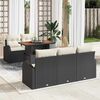 vidaXL Ensemble de canap&eacute; de jardin avec coussin 6 pcs Noir et cr&egrave;me
