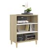 vidaXL Buffet blanc et ch&ecirc;ne sonoma 57x35x70 cm bois d'ing&eacute;nierie