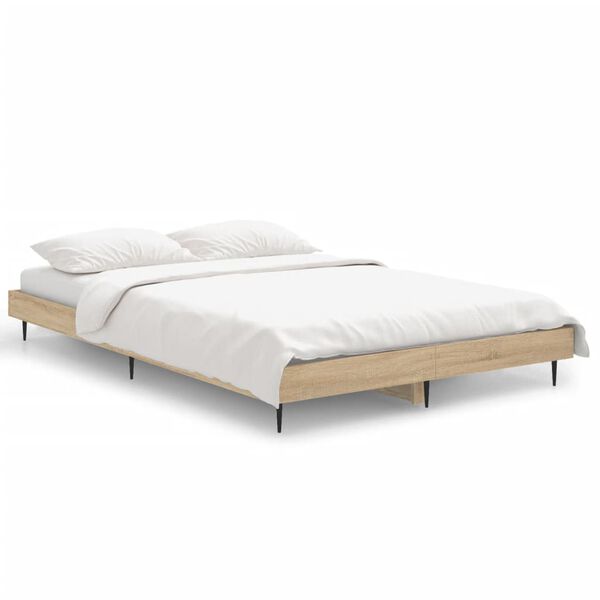 vidaXL Cadre de lit sans matelas ch&ecirc;ne sonoma 120x190 cm