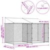 vidaXL Cage pour chien avec toit Argent&eacute; 400 x 200 x 256 cm