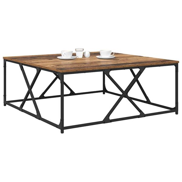 vidaXL Table basse Bois Ancien 100 x 100 x 40 cm Bois d'ing&eacute;nierie