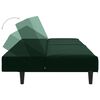 vidaXL Canap&eacute;-lit &agrave; 2 places avec repose-pied vert fonc&eacute; velours