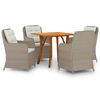vidaXL Ensemble &agrave; manger de jardin 5 pcs Marron