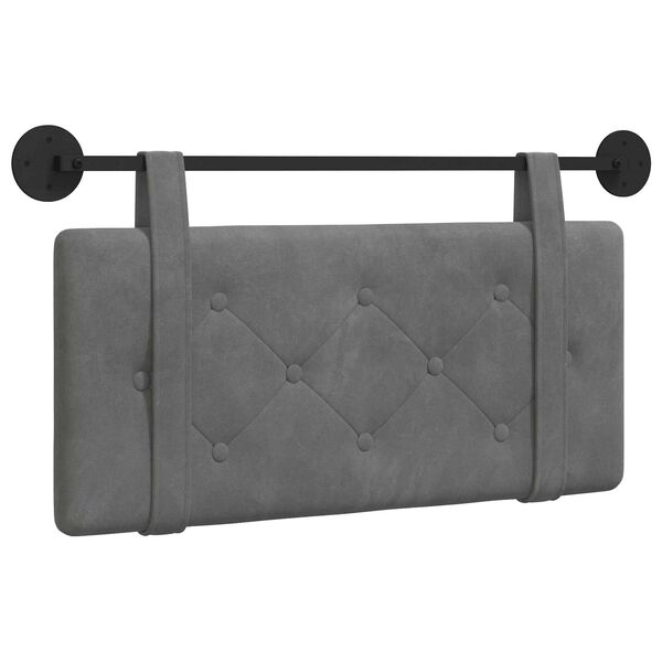 vidaXL T&ecirc;te de lit suspendue Gris fonc&eacute; 90 x 55 x 5 cm Velours