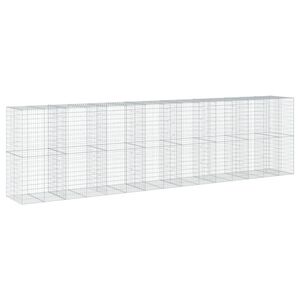 vidaXL Panier gabion avec couvercle 750x100x200 cm fer galvanis&eacute;