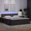 vidaXL Lit avec rangement et LED Gris 160 x 200 cm Cuir synth&eacute;tique