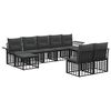 vidaXL Ensemble de canap&eacute;s d'ext&eacute;rieur 9 pcs Noir et Gris fonc&eacute;